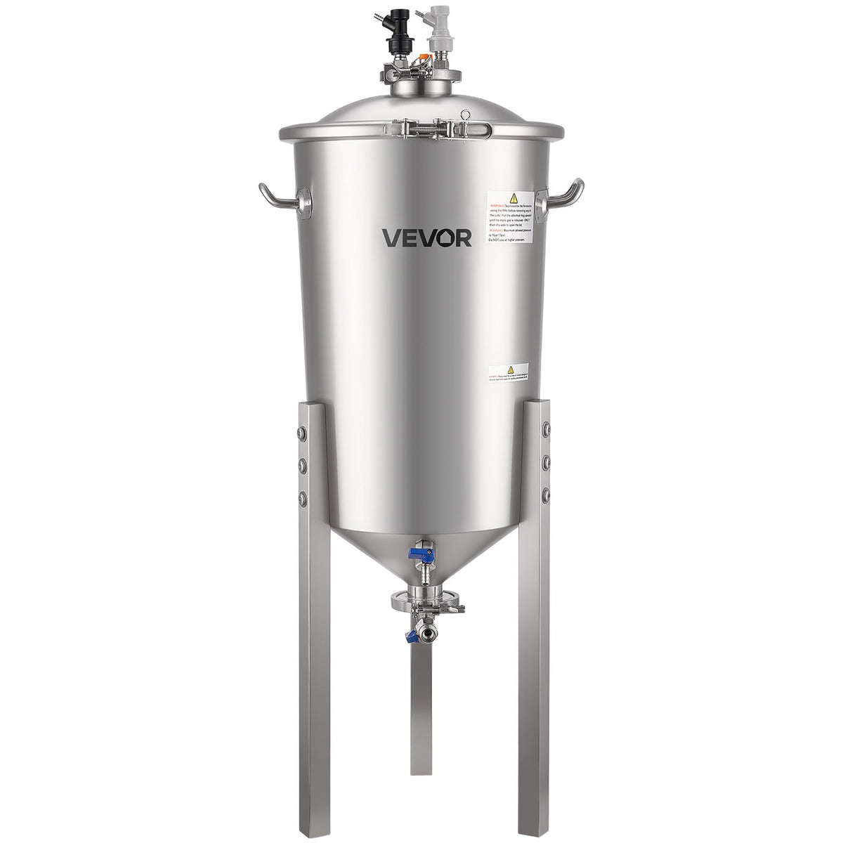 VEVOR Pressure Fermenter 15 PSI, 8 Gal/30L All-in-One Stainless Steel Conical Secondary Fermentation Bucket, for Wine, Beer Brewing Equipment