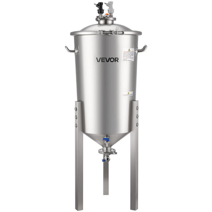 VEVOR Pressure Fermenter 15 PSI, 8 Gal/30L All-in-One Stainless Steel Conical Secondary Fermentation Bucket, for Wine, Beer Brewing Equipment