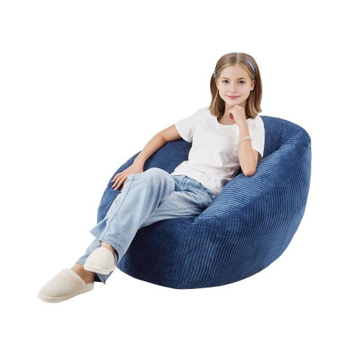VEVOR Bean Bag Chair, 3 feet Bean Bag Chair with Soft Armrests and Storage Pocket, 25D Memory Foam Filled with Soft Teddy Velvet Cover, Bean Bag for Bedroom or Playroom, Blue - FSYXDDY3539ISF3TGV0 - view 2