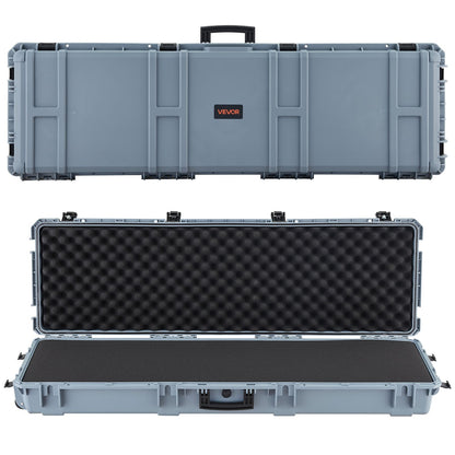 VEVOR Hard Rifle Case, Lockable Rifle Case with Pre-cut Foams, 52 in Gun Storage with Wheels, Heavy Duty IP67 Waterproof & Dustproof Pistol Storage Cases for Rifles, Shotguns, Airsoft Guns, Grey - FSYZBQH52415N8LQJ001V0 - view 1