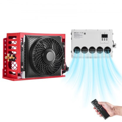 VEVOR Truck Air Conditioner, 12V 10000 BTU Mini Split AC Unit, 400 m³/h Airflow Cab Air Conditioner, Quiet A/C Unit Fast Cooling for Semi Truck, Camper