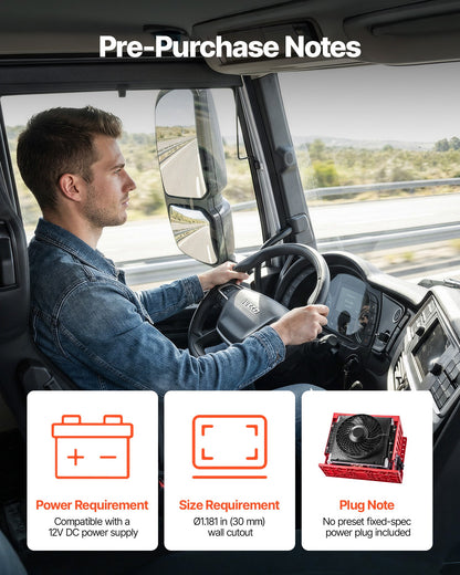 VEVOR Truck Air Conditioner, 12V 10000 BTU Mini Split AC Unit, 400 m³/h Airflow Cab Air Conditioner, Quiet A/C Unit Fast Cooling for Semi Truck, Camper