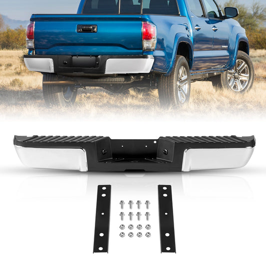 VEVOR Rear Step Bumper, Compatible with 2008-2016-Ford F250/Ford F350 Super Duty, Chrome Steel Back Bumper, Assembly Replacement Rear Bumper with License Plate Light and Step Pad, for FO1103148 - FTK20082016F27V3FV9 - view 1