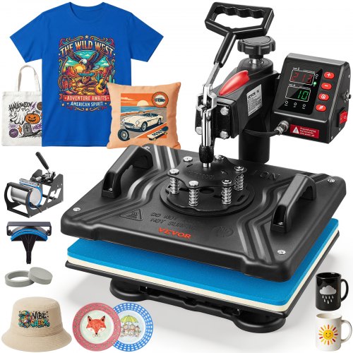 VEVOR Heat Press, 5 in 1 Heat Press 12x15 Machine Machine, Digital Precise Temperature Control, Clamshell Sublimation Transfer Printer Fast Heat-up, Vinyl Heat Press for Mug Cup - FTSDG1215110V8DYRV1 - view 1