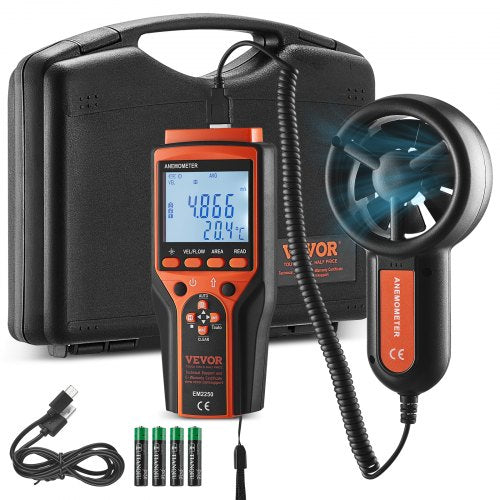 VEVOR Portable Anemometer Split Design, Temp Range 14℉-140℉, LED Screen Digital Air Speed & Temperature Meter, Wind Chill & Velocity Measurement, Ideal for Sailing, Surfing, - FTSFSJ6ZFSBXE0A0BV9 - view 1