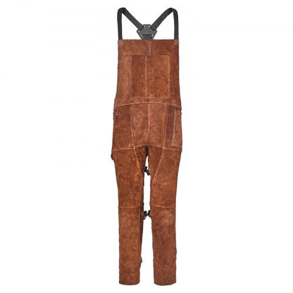 VEVOR Leather Welding Apron Split Leg, Heavy Duty Cowhide Flame Resistant Welding Pants for Men Women, Heat-Resistant Safety Apron with 3 Pockets for Woodworking, Gardening, Blacksmithing, XL-Size - FTWQFTWQNPFRF0HUL001V0 - view 2