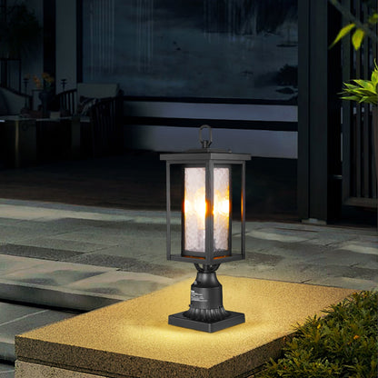 VEVOR 2 Pack Dusk to Dawn Outdoor Post Light, 17.72 in, Waterproof Lamp Post Light Fixtures with 3.5 in Pier Mount Base Glass Shade, Lightning-proof Exterior Pole Column Light for Patio Garden Pathway - FTYNHWZDDDZ1FWLF5V6 - view 9
