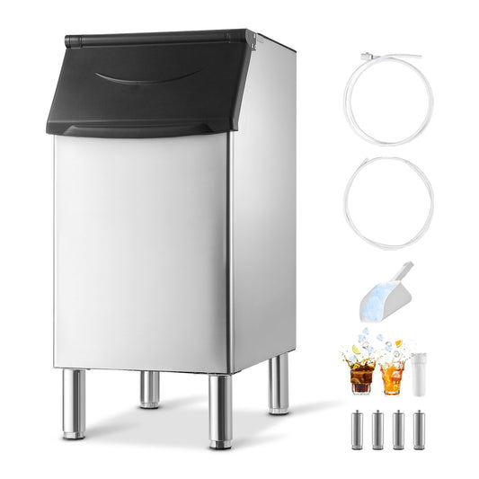 VEVOR Commercial Ice Maker Storage Bin, 300 LBS Capacity Ice-Bin, Stainless Steel Commercial Ice Storage Bin with Adjustable Anti-slip Rubber Feet, Suitable for Restaurant Hotel and Beverage Shops - FTZBJBTX260L1AZ5P001V0 - view 1