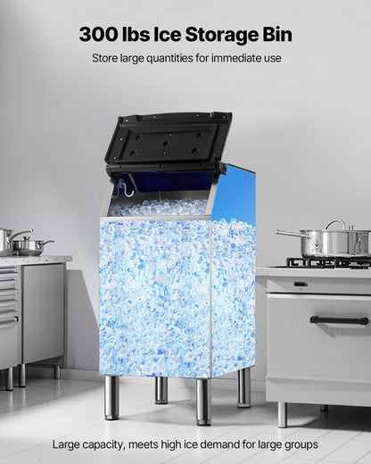 VEVOR Commercial Ice Maker Storage Bin, 300 LBS Capacity Ice-Bin, Stainless Steel Commercial Ice Storage Bin with Adjustable Anti-slip Rubber Feet, Suitable for Restaurant Hotel and Beverage Shops - FTZBJBTX260L1AZ5P001V0 - view 3