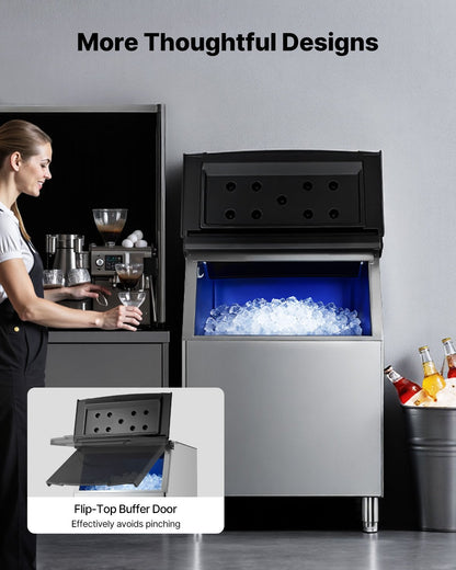 VEVOR Commercial Ice Maker Storage Bin, 500 LBS Capacity Ice-Bin, Stainless Steel Commercial Ice Storage Bin with Adjustable Anti-slip Rubber Feet, Suitable for Restaurant Hotel and Beverage Shops - FTZBJBTX500L15LVD001V0 - view 6