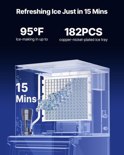VEVOR Commercial Ice Maker Machine - Head, 450 Lbs/Day Stainless Steel Ice Machine with Scheduled Ice-Making, Self-Cleaning, Adjustable Thickness, Ideal for Restaurant Bar Cafe Hotel - Head Only - FTZBJJTXFB45HO1GS001V1 - view 3