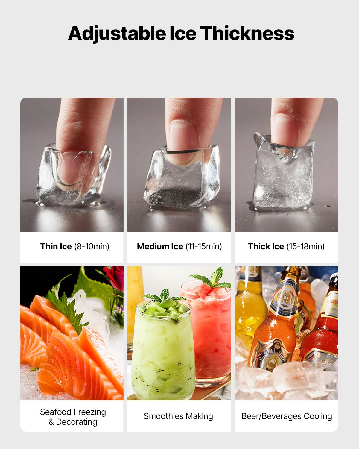 VEVOR Commercial Ice Maker Machine - Head, 450 Lbs/Day Stainless Steel Ice Machine with Scheduled Ice-Making, Self-Cleaning, Adjustable Thickness, Ideal for Restaurant Bar Cafe Hotel - Head Only - FTZBJJTXFB45HO1GS001V1 - view 5