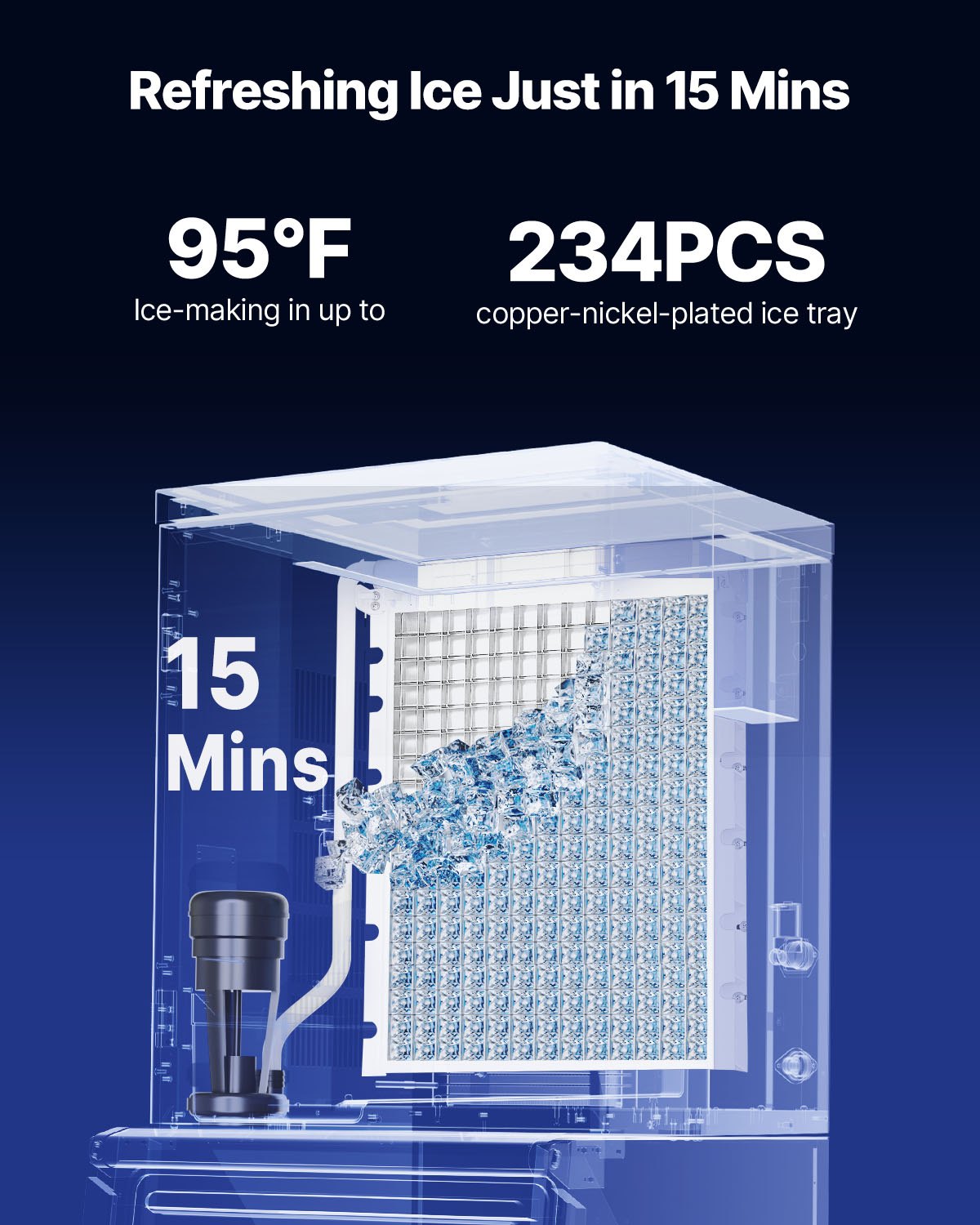 VEVOR Commercial Ice Maker Machine - Head, 800 Lbs/Day Stainless Steel Ice Machine with Scheduled Ice-Making, Self-Cleaning, Adjustable Thickness, Ideal for Restaurant Bar Cafe Hotel - Head Only - FTZBJJTXFB509P343001V1 - view 3