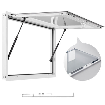 VEVOR Concession Window 36x24 in, Aluminum Alloy Frame Service Window for Food Truck, Up to 85 Degrees Stand Serving Window with Awning Door and Drag Hook, Rainwater Resistant for Concession Trailers - FWCK3624YC0Y97XEC001V0 - view 1