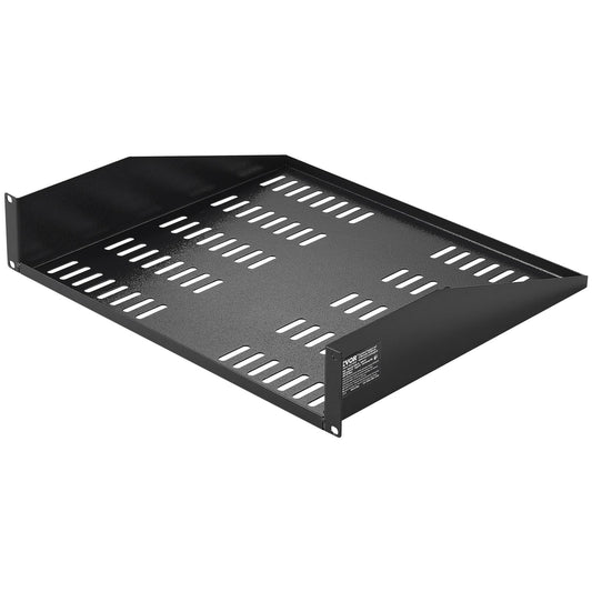 VEVOR 2U Server Rack Shelf, 16"/406mm Depth, 50lbs Max Load Capacity Vented Cantilever or Wall Mount Rack Mount Shelf with Tray, Good Air Circulation for 19"/482.6mm Network Cabinet or Equipment Rack - FWQJJGB2U16Y33AWQV0 - view 1