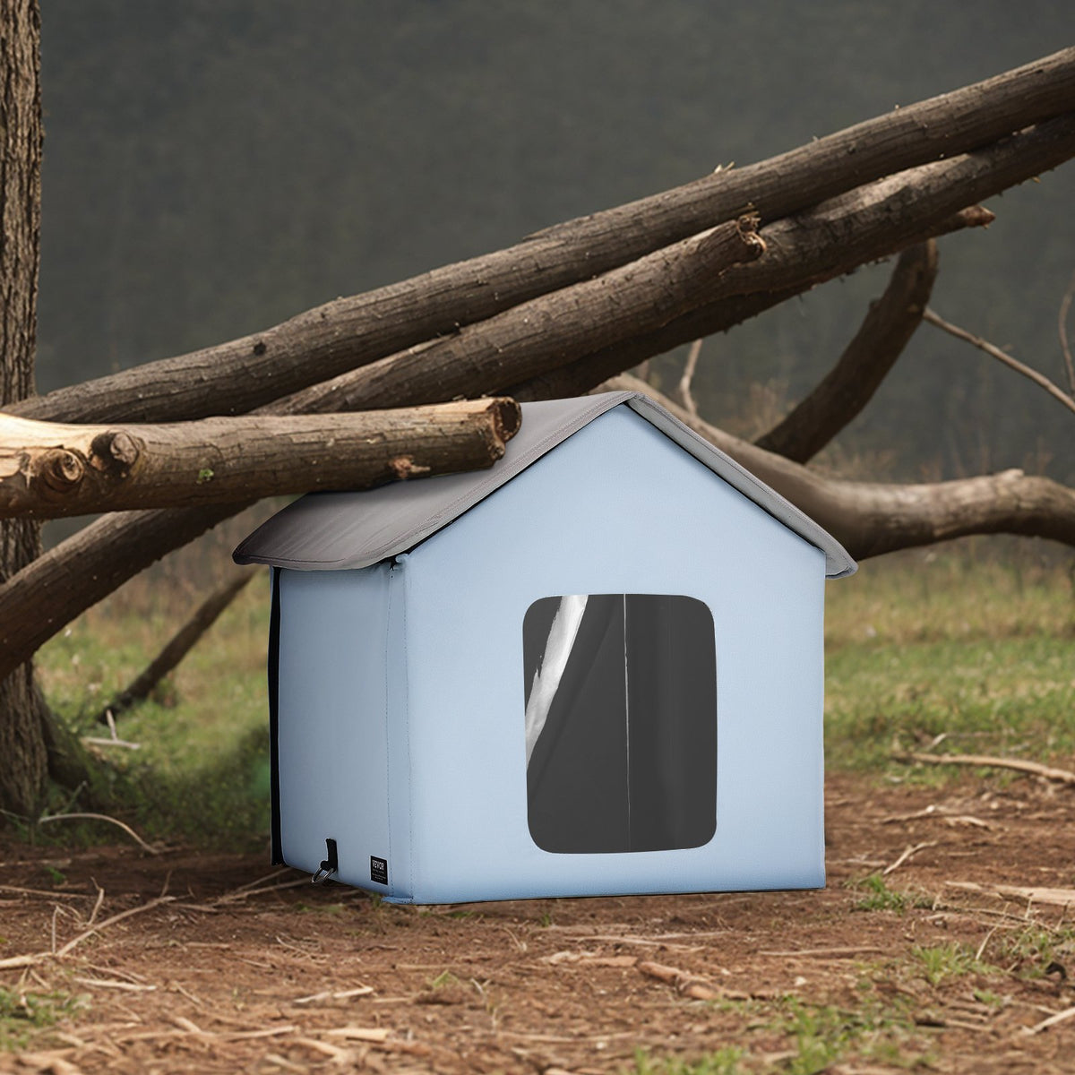 VEVOR Heated Cat House, Outdoor Kitty Shelter with Timer, 600D Oxford Cloth Foldable Cat Shelter with Heated Pad  for Winter to Stay Warm and Cozy, Blue (Small) - FWSBYMBHSNJBUZ1X4V1 - view 9