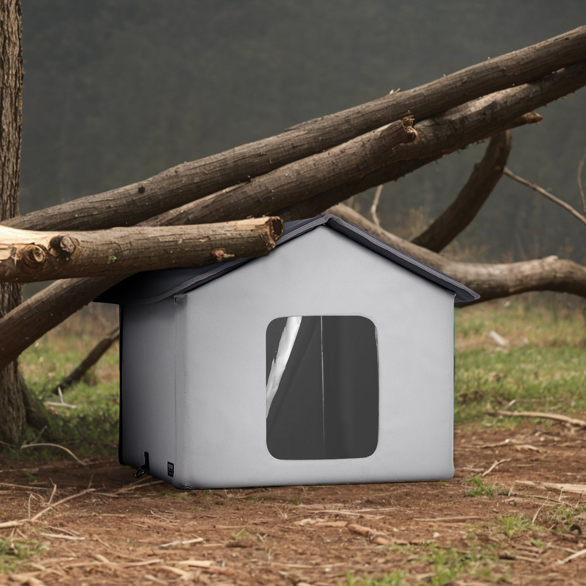 VEVOR Heated Cat House, Outdoor Kitty Shelter with Timer, 600D Oxford Cloth Foldable Cat Shelter with Heated Pad  for Winter to Stay Warm and Cozy, Gray (Middle) - FWSBYMBHSNJBYZ78WV1 - view 9