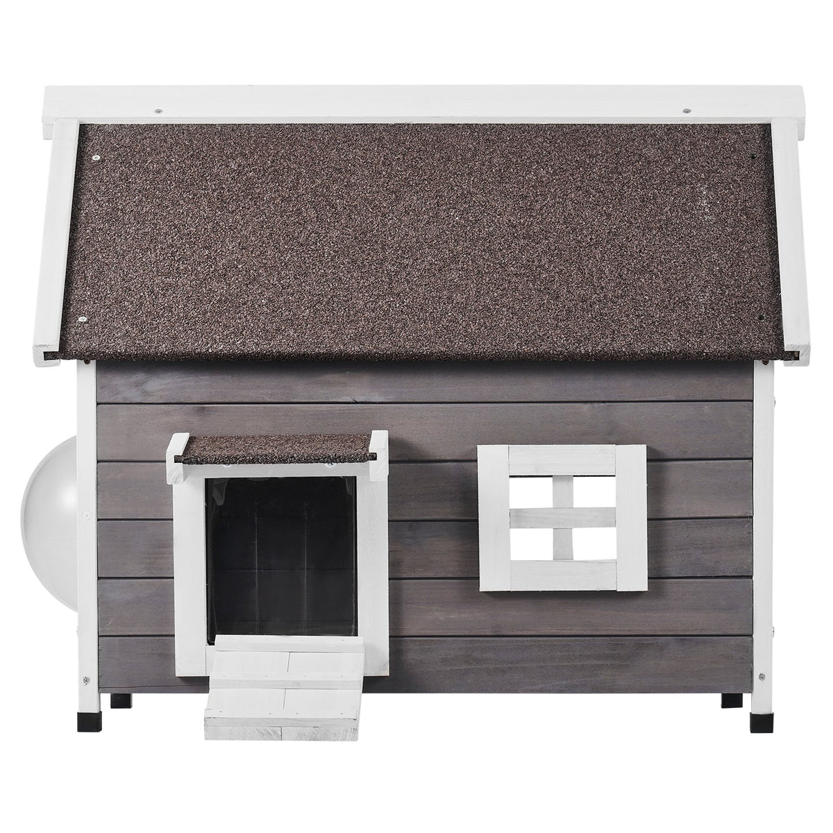 VEVOR Outdoor Cat House Weatherproof, Feral Cat Shelter for Multiple Cats, Outdoor Wooden Cat House with Large Side Door, PVC Door Flaps, Open Roof, Clear Window, 22"L x 30"W x 26"H - FWSMZMBHSDCSGTRZ7V0 - view 10