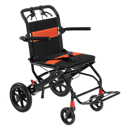 VEVOR Wheelchair, Aluminum Alloy Ultra-Lightweight Transport Chair for Adults, Foldable Wheelchair with Flip-Back Desk-Length Arms, Self-locking Brake, 18-Inch Wide Seat, 220lbs Weight Capacity - FWYSLYLHJSX1TQ05XV0 - view 10