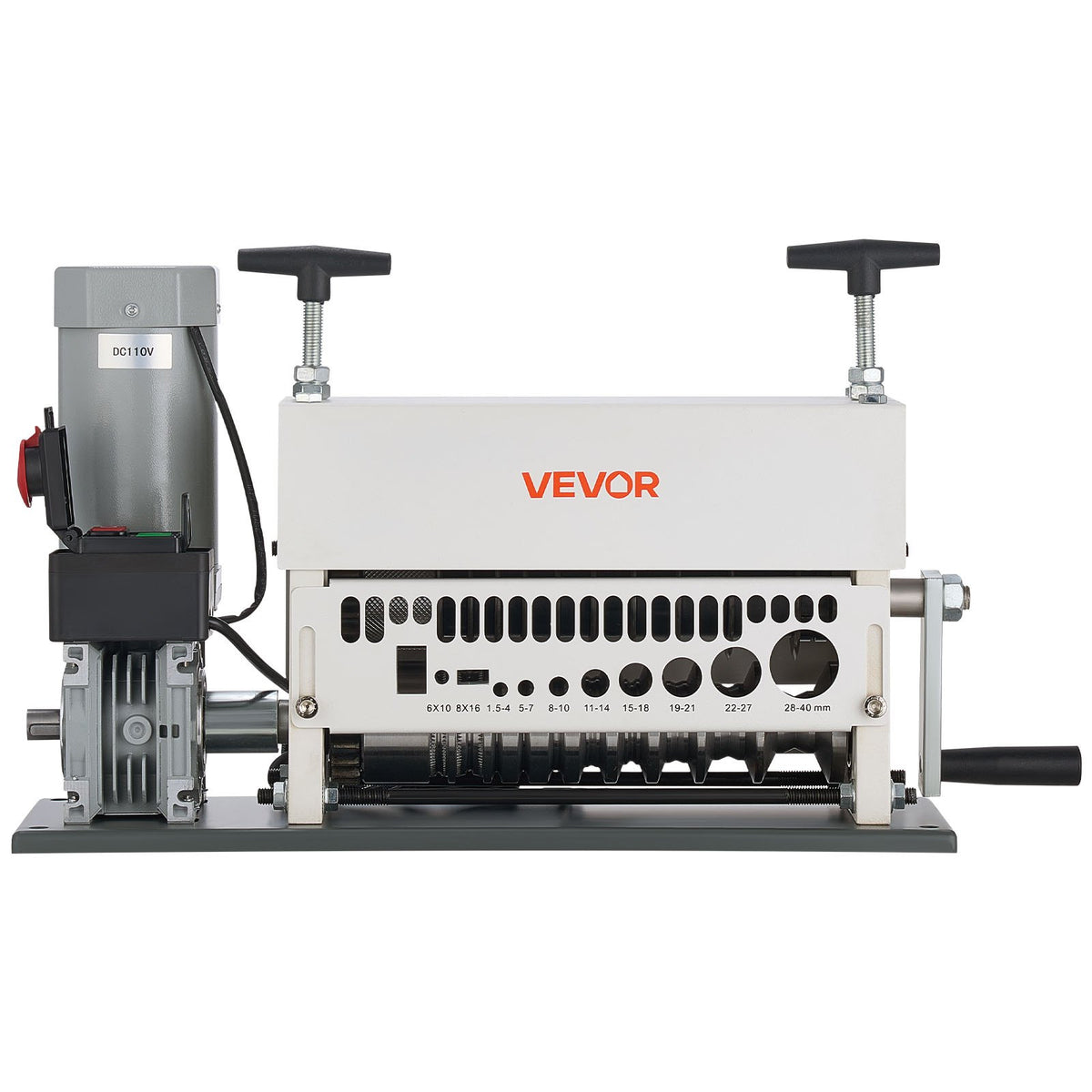 VEVOR Electric Wire Stripper Machine, 0.06-1.57 in, 11 Channel Automatic Copper Cable Stripper,  370W Wire Stripper Tool with Manual Hand Crank Mode, Emergency Stop Button, for Scrap Copper Recycling - FXBXJDDDDCG3275PQ001V1 - view 10