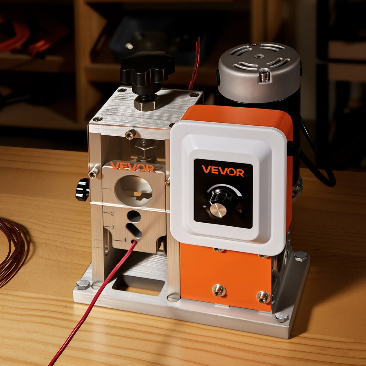 VEVOR Electric Wire Stripping Machine, 0.06-1.57 in, 400W Automatic Motorized Cable Stripper, 9.84 IPS (15 m/min) Wire Peeler with Blades, V-Shaped Rollers, Cooling Fan, for Scrap Copper Recycling - FXBXJDDDDCG4YEMI5V1 - view 9