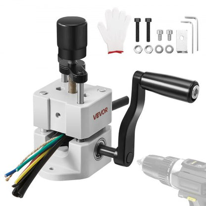 VEVOR Manual Wire Stripping Machine, 0.06-1 in, Portable Copper Stripper with Hand Crank or Drill Powered, 64Mn Quenched Blades, 45# Steel Rollers, ABS & PC Wire Peeler, for Scrap Copper Recycling - FXBXJSDDDBXWS1YIPV0 - view 2
