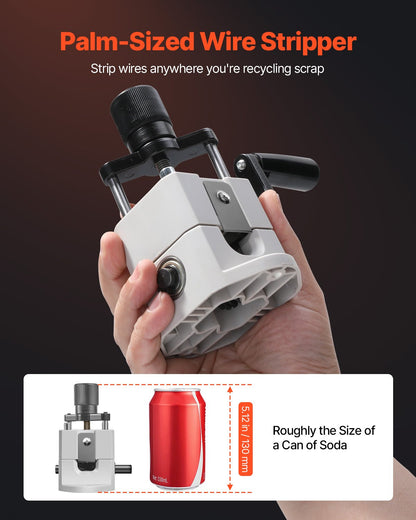 VEVOR Manual Wire Stripping Machine, 0.06-1 in, Portable Copper Stripper with Hand Crank or Drill Powered, 64Mn Quenched Blades, 45# Steel Rollers, ABS & PC Wire Peeler, for Scrap Copper Recycling - FXBXJSDDDBXWS1YIPV0 - view 3