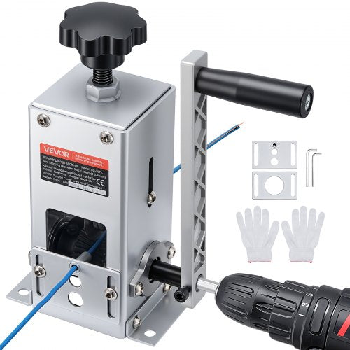 VEVOR Manual Wire Stripper Machine, 0.06-1.18 in, Copper Cable Stripper Tool, Hand Crank or Drill Powered Modes, Heavy-Duty Q235 Frame Wire Stripping Machine, Easy to Use, for Scrap Copper Recycling - FXBXJSDDDCGWTNJSU001V0 - view 2