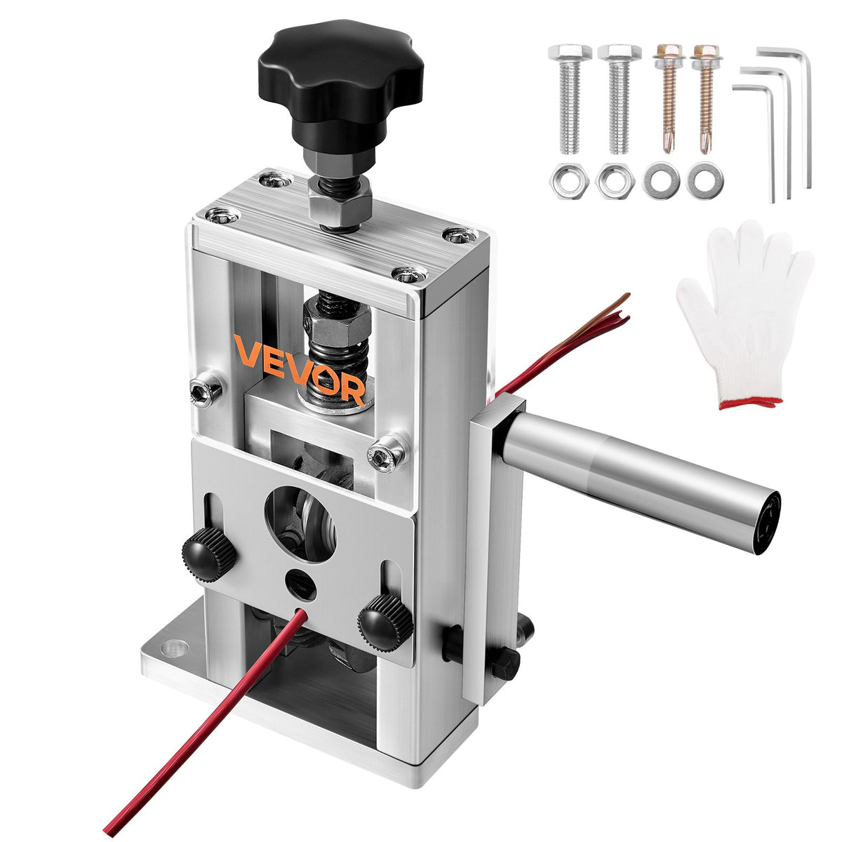 VEVOR Manual Wire Stripping Machine, 0.06-1 in, Copper Stripper with Hand Crank or Drill Powered, 64Mn Quenched Blades, 45# Steel Rollers, Aluminum Alloy Frame Wire Peeler, for Scrap Copper Recycling - FXBXJSDDDMNW2JHZTV0 - view 1