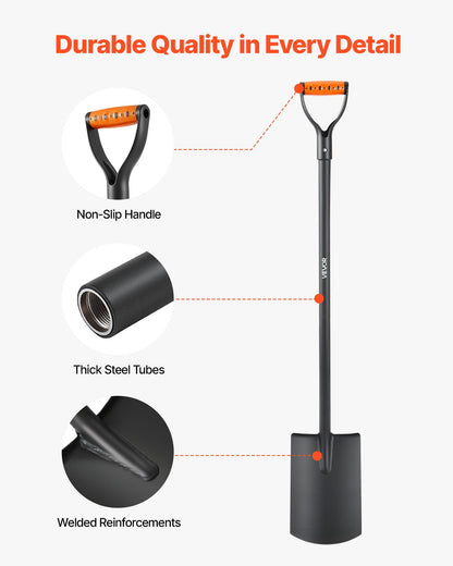 VEVOR Square Shovel, 48 in Heavy-Duty Flat Shovel, Transfer Shovels with Alloy Steel Blade and Non-Slip D-Handle, Detachable and Easy Storage, for Gardening, Construction, Digging, and Snow Shoveling - FXCDXBS48INCH0K34001V0 - view 5