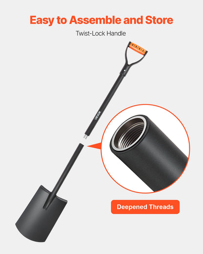 VEVOR Square Shovel, 48 in Heavy-Duty Flat Shovel, Transfer Shovels with Alloy Steel Blade and Non-Slip D-Handle, Detachable and Easy Storage, for Gardening, Construction, Digging, and Snow Shoveling - FXCDXBS48INCH0K34001V0 - view 6