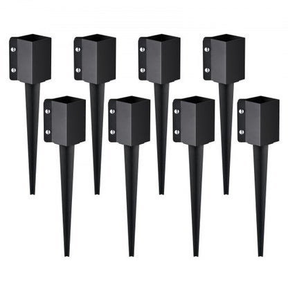 VEVOR Fence Post Anchor Ground Spike, 8 Pack 24 x 4 x 4 Inches Outer Diameter (Inner Diameter 3.5 x3.5 Inches), Metal Black Powder Coated Post Stake Ground, for Mailbox Deck Garden Railing - FXDD35YC24YCFUXF1V0 - view 2