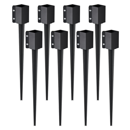VEVOR Fence Post Anchor Ground Spike, 8 Pack 36 x 4 x 4 Inches Outer Diameter (Inner Diameter 3.5 x3.5 Inches), Metal Black Powder Coated Post Stake Ground, for Mailbox Deck Garden Railing - FXDD35YC36YCFYQFFV0 - view 1