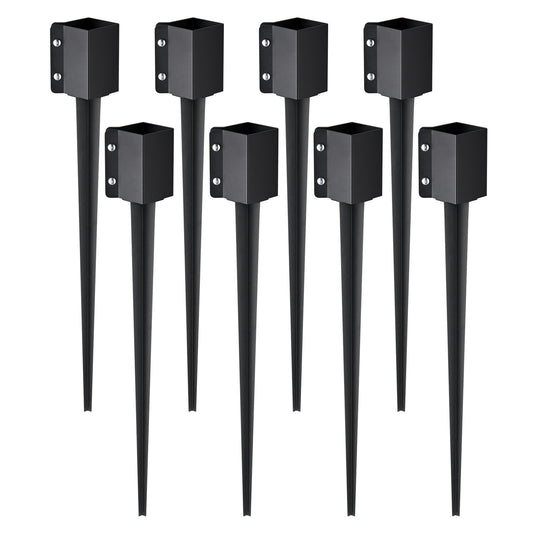 VEVOR Fence Post Anchor Ground Spike, 8 Pack 36 x 4 x 4 Inches Outer Diameter (Inner Diameter 3.5 x3.5 Inches), Metal Black Powder Coated Post Stake Ground, for Mailbox Deck Garden Railing - FXDD35YC36YCFYQFFV0 - view 1