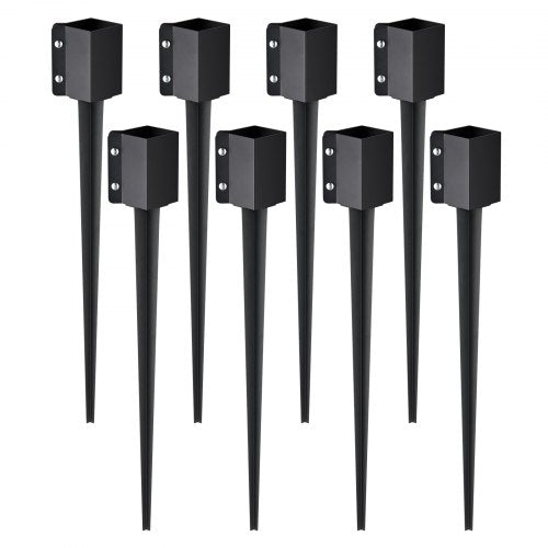 VEVOR Fence Post Anchor Ground Spike, 8 Pack 36 x 4 x 4 Inches Outer Diameter (Inner Diameter 3.5 x3.5 Inches), Metal Black Powder Coated Post Stake Ground, for Mailbox Deck Garden Railing - FXDD35YC36YCFYQFFV0 - view 2