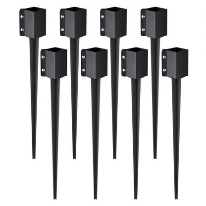 VEVOR Fence Post Anchor Ground Spike, 8 Pack 36 x 4 x 4 Inches Outer Diameter (Inner Diameter 3.5 x3.5 Inches), Metal Black Powder Coated Post Stake Ground, for Mailbox Deck Garden Railing - FXDD35YC36YCFYQFFV0 - view 2