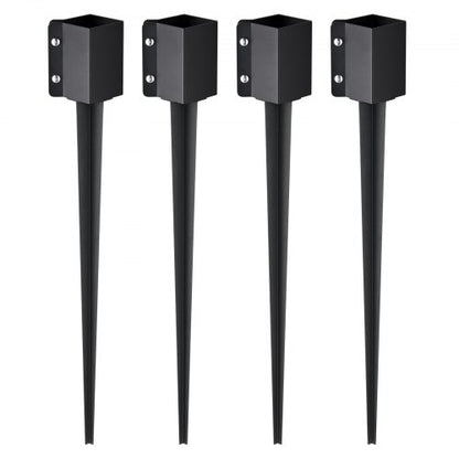 VEVOR Fence Post Anchor Ground Spike, 4 Pack 36 x 4 x 4 Inches Outer Diameter (Inner Diameter 3.5 x3.5 Inches), Metal Black Powder Coated Post Stake Ground, for Mailbox Deck Garden Railing - FXDD35YC36YCP7NVLV0 - view 2
