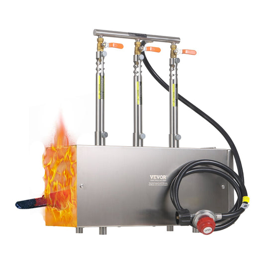 VEVOR Portable Propane Forge, 3 Burners, 2600℉ Tool and Knife Making Blacksmithing Farrier Forge, Large Capacity Square Shape, Stainless Steel Gas Forging Tools and Equipment, Use for Metal Forging - FXDZL3GHQSYM3MEPB001V0 - view 1
