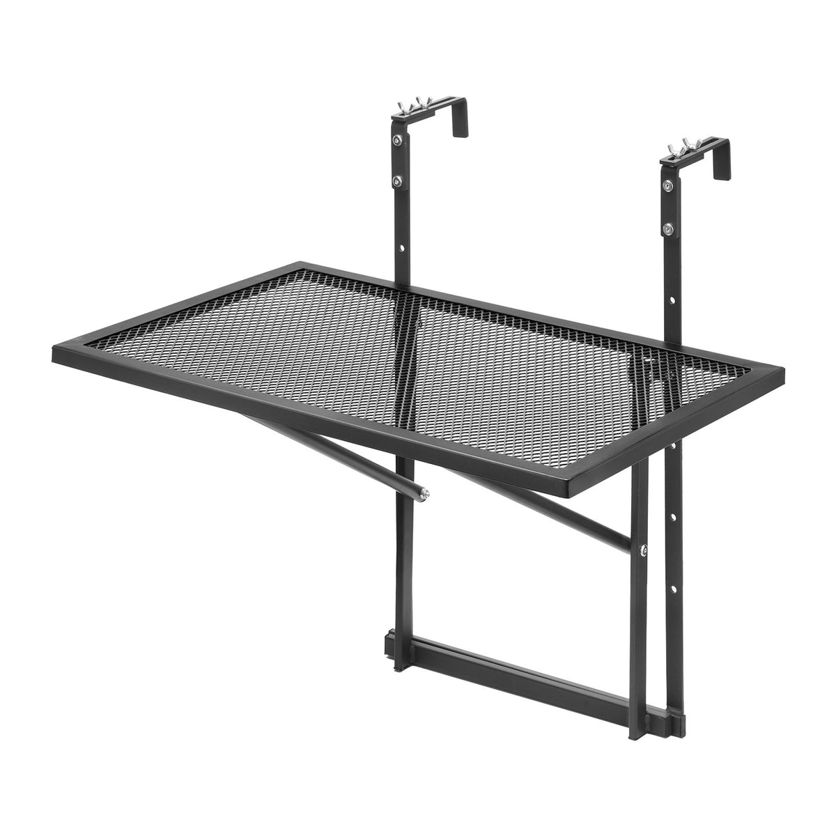 VEVOR Balcony Hanging Table, 19 x 24 in Metal Folding Balcony Railing Table, Outdoor Balcony Bar Table for Railings, 5-Level Adjustable, Fit Railing from 1" to 4.7", Serving Table for Patio & Deck - FXGZJS19INCHGLWKXV0 - view 10