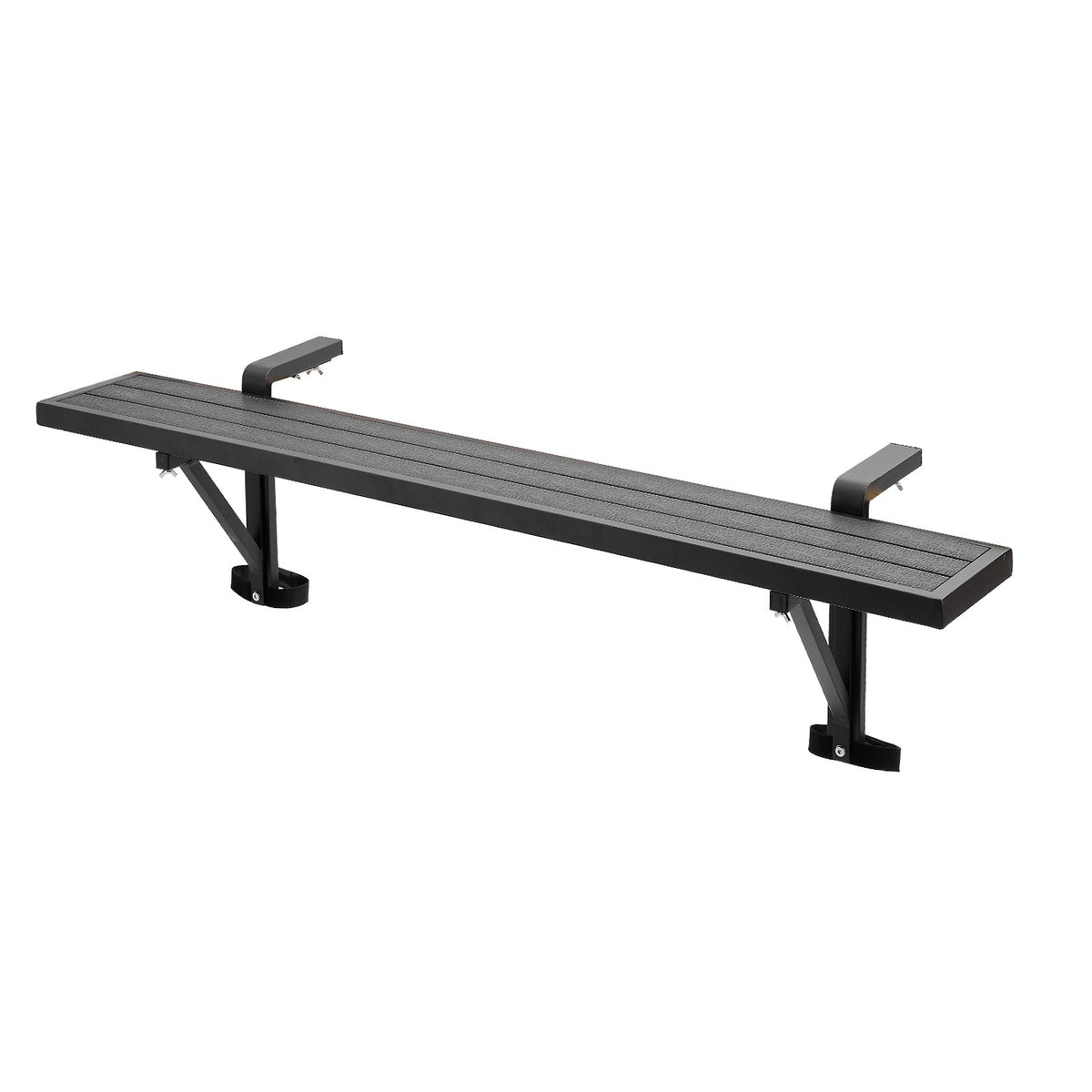 VEVOR Balcony Hanging Table 49" x 9.4" 60 lbs Balcony Railing Bar Table, for Outdoor Patio Garden Deck Use, Fits 1"-2.6" Rails, Adjustable Bracket Spacing, Durable Wood-Plastic Composite Material - FXGZSM10INCHXWOPK001V0 - view 10