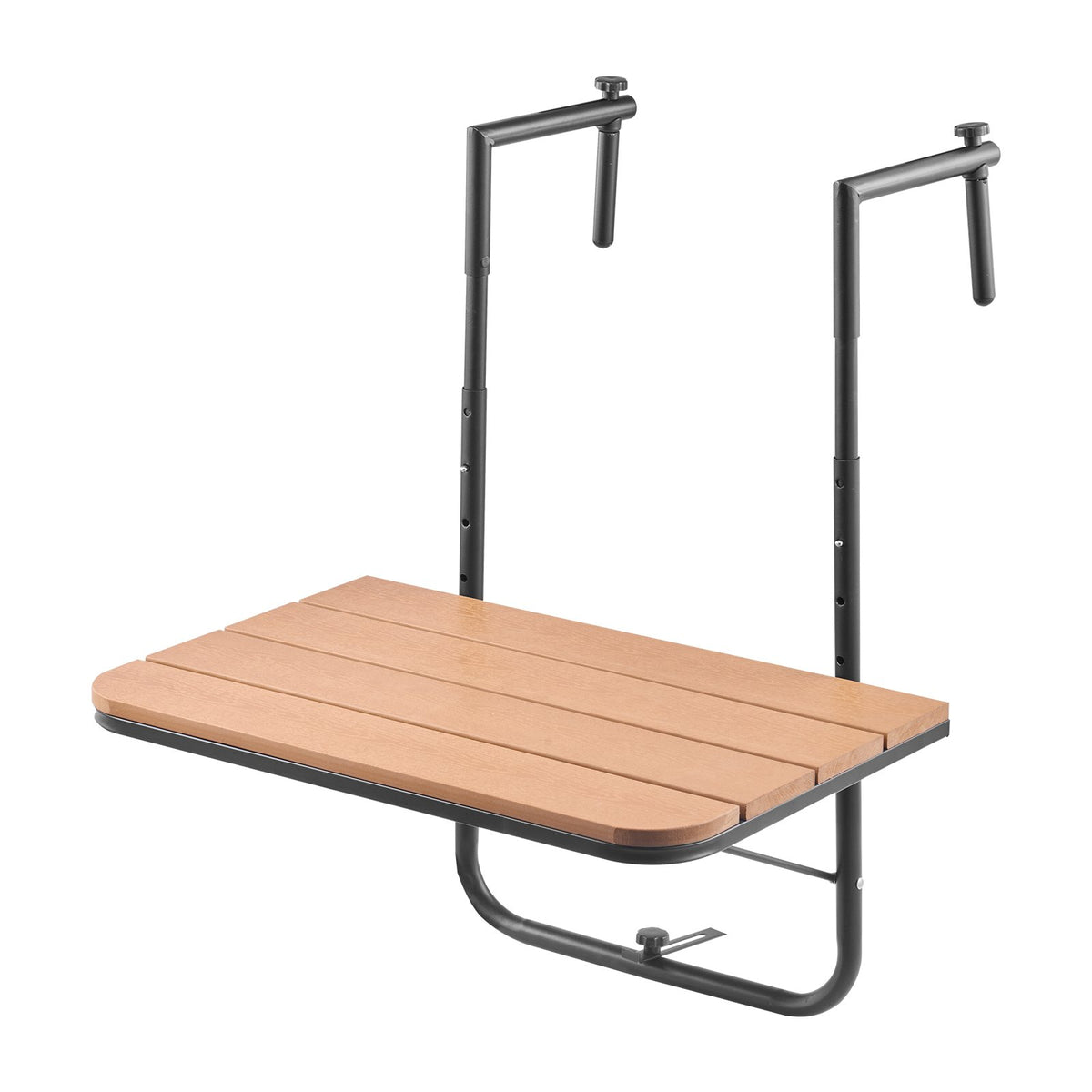 VEVOR Balcony Hanging Table, 25 x 24 in Folding Balcony Railing Table, Outdoor Balcony Bar Table for Railings, 4-Level Adjustable, Fit Railing from 1" to 8.27", Serving Table for Patio & Deck - FXGZSM25INCHDZVCRV0 - view 10