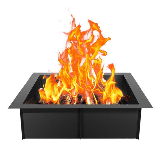VEVOR Fire Pit Ring, 36x36 in Outer/30x30 in Inner Diameter, 10inch Height Square Fire Pit Insert, Heavy Duty Carbon Steel Liner DIY Campfire Ring above or In-Ground, for Outdoor Camping, Bonfires - FXHH30INCH15XENIBV0 - view 1
