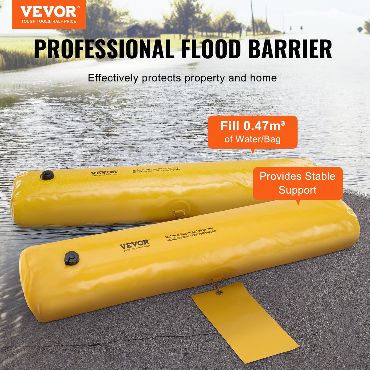 VEVOR Flood Barrier - Select Your Configuration - FXRSD48IN9INJATDDV0 - view 2