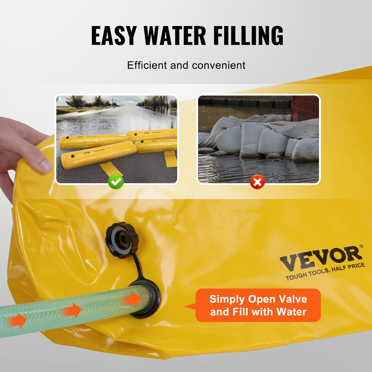 VEVOR Flood Barrier - Select Your Configuration - FXRSD48IN9INJATDDV0 - view 3