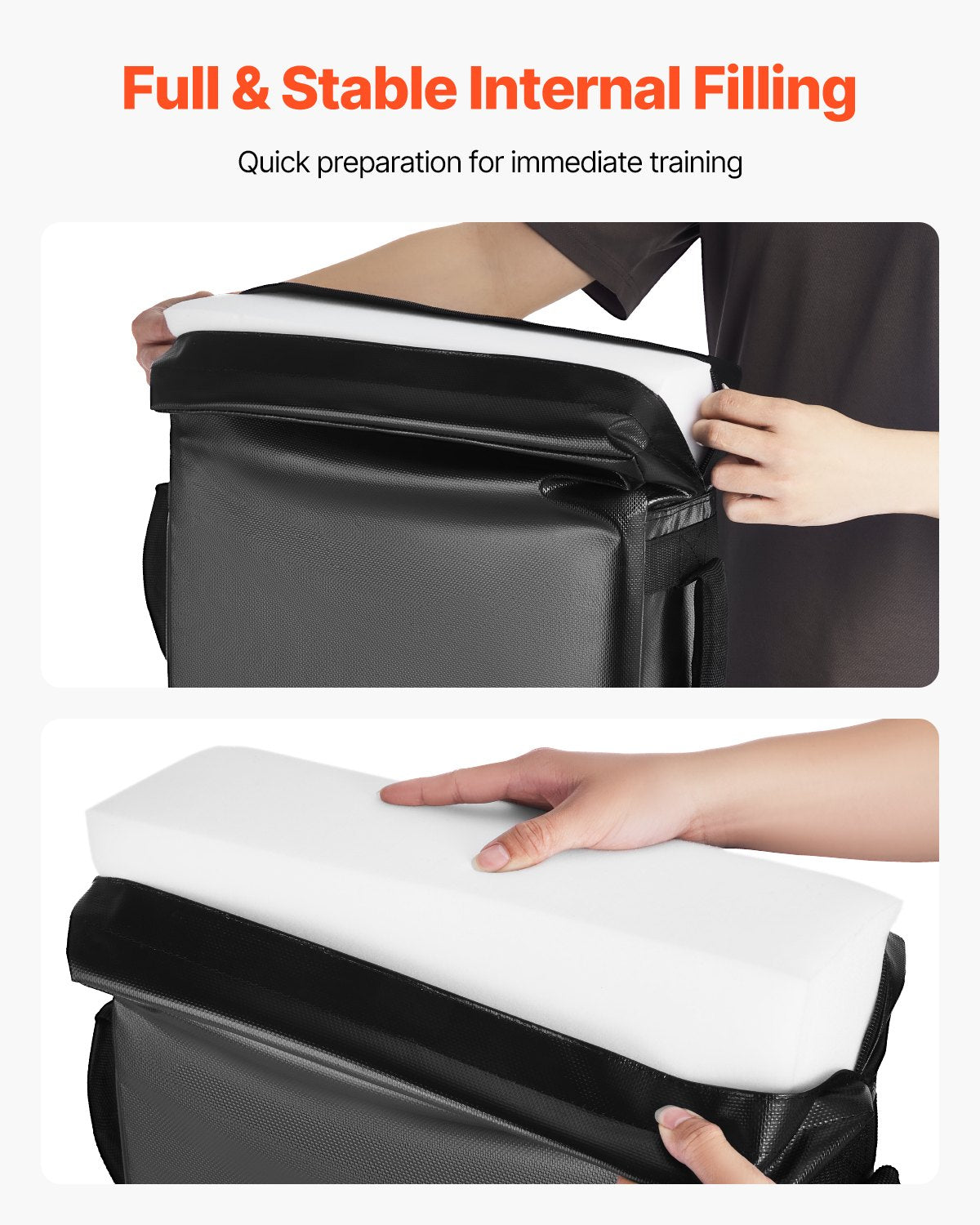 VEVOR Football Blocking Dummy, 24x16 in Blocking Pads, Kick Shield Pad with Handles, High-Density Sponge Tackle Dummies, Heavy Duty Training Equipment for Basketball Hockey Lacrosse, Black, 1PCS - FXZLPM1PCS24MP0K4001V0 - view 7