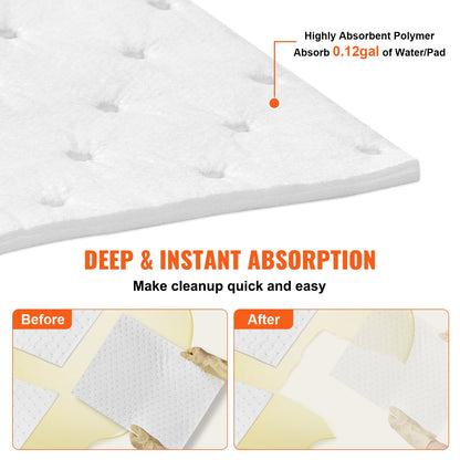 VEVOR Spill Absorbent Pads, Oil Absorbing Mat Absorbs up 20 Gal, 15" L x20" W Polypropylene Absorbent Pad for Oil Only, Oil Spill Mats Pack of 100 - FYCKZYPJXYXXGRMFBV0 - view 4
