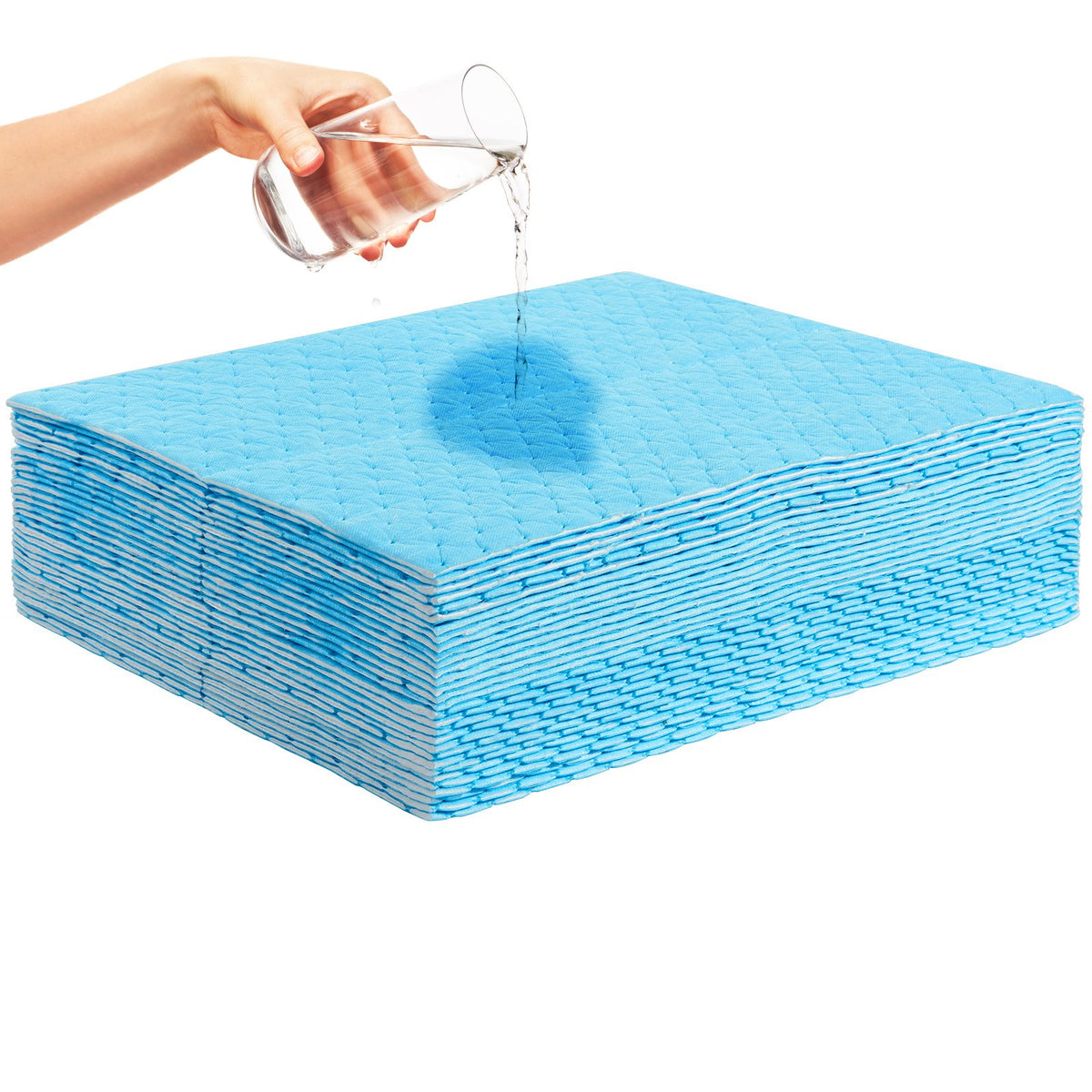 VEVOR Spill Absorbent Pads, Water Absorbing Mat Pad in Dispenser Box, 6 Gal Capacity, 15" L x19" W Polypropylene Absorbent Pad for Water, 30 pcs per Box - FYCKZYPXSXXSJ71XHV0 - view 1