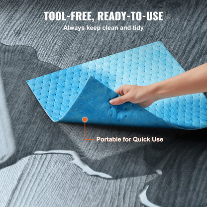 VEVOR Spill Absorbent Pads, Water Absorbing Mat Pad in Dispenser Box, 6 Gal Capacity, 15" L x19" W Polypropylene Absorbent Pad for Water, 30 pcs per Box - FYCKZYPXSXXSJ71XHV0 - view 5