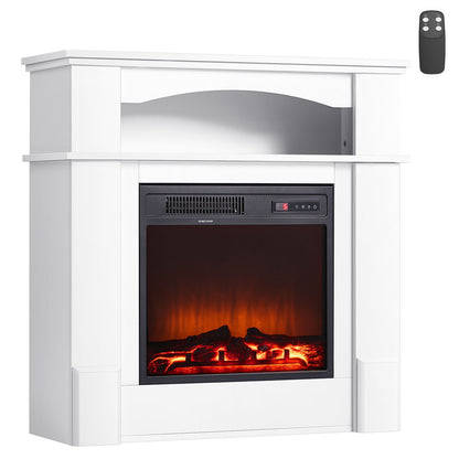 VEVOR 33 inch Freestanding Fireplaces, 1500W 5120BTU Fake Electric Fireplace Stove Heater with Mantel, Overheating Protection, Adjustable Flames,Timer, Remote, for Living Room,Bedroom,White - FZBL32INCHBS6L213001V1 - view 1