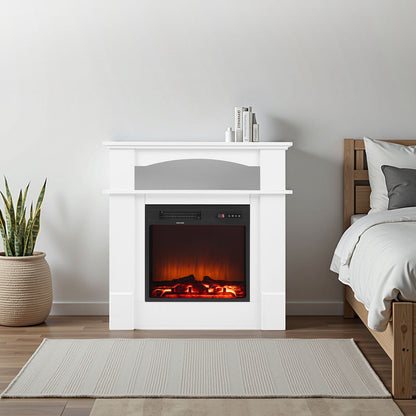 VEVOR 33 inch Freestanding Fireplaces, 1500W 5120BTU Fake Electric Fireplace Stove Heater with Mantel, Overheating Protection, Adjustable Flames,Timer, Remote, for Living Room,Bedroom,White - FZBL32INCHBS6L213001V1 - view 9